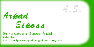 arpad siposs business card