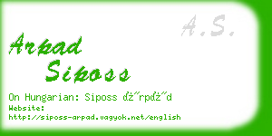 arpad siposs business card